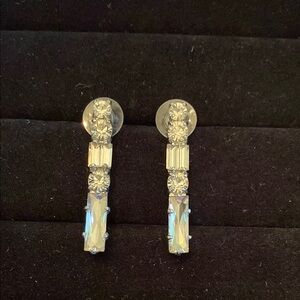 Elegant Silver Crystal Drop Earrings